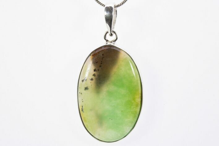 Polished Green Chrysoprase Pendant (Necklace) #303157